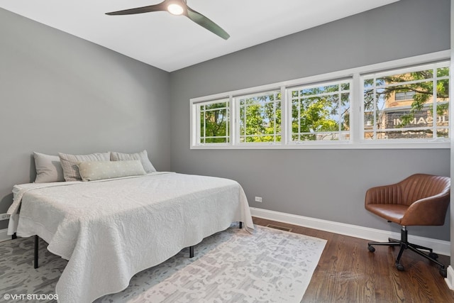 1401 N Wieland St Unit P, Chicago, IL 60610 - bedroom with wood finished floors and a ceiling fan