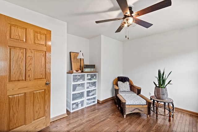 674 Carriage Dr, Batavia, IL 60510 - sitting room with a ceiling fan and wood finished floors