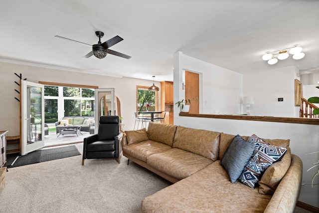 674 Carriage Dr, Batavia, IL 60510 - living area featuring ceiling fan and carpet flooring