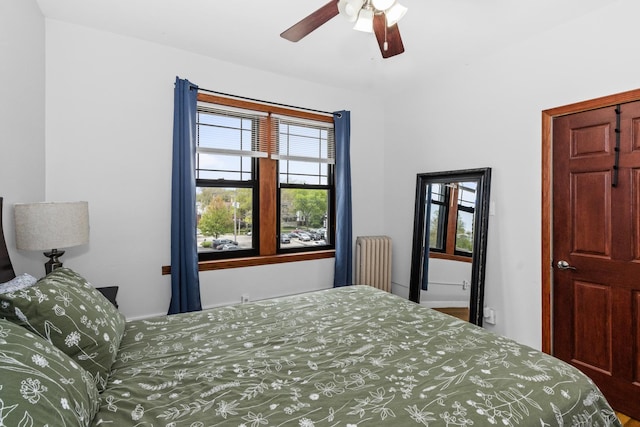 510 Madison St Unit 3S, Oak Park, IL 60302 - bedroom with radiator heating unit and ceiling fan