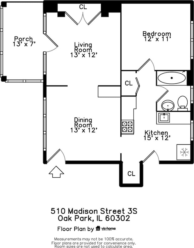 510 Madison St Unit 3S, Oak Park, IL 60302 - view of property floor plan