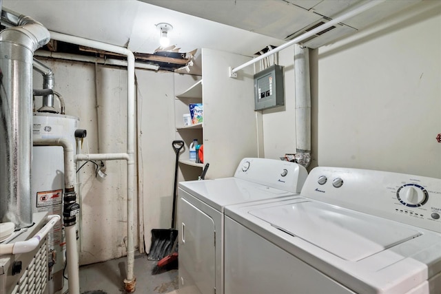 5809 W 90th Pl, Oak Lawn, IL 60453 - laundry room with separate washer and dryer, water heater, and electric panel