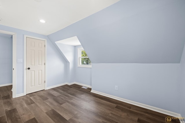 9509 S Merrion Ave, Chicago, IL 60617 - bonus room featuring dark wood-style flooring, lofted ceiling, and recessed lighting