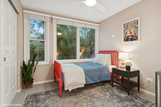 1212 W School St, Chicago, IL 60657 - bedroom with carpet floors and ceiling fan