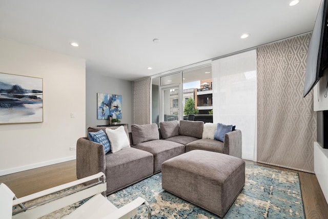927 N Damen Ave Unit 2, Chicago, IL 60622 - living area with wood finished floors and recessed lighting