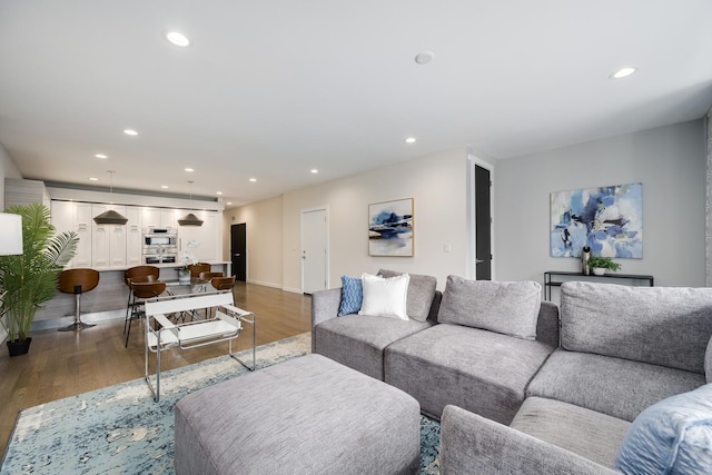 927 N Damen Ave Unit 2, Chicago, IL 60622 - living area with wood finished floors and recessed lighting
