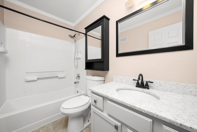 995 Serendipity Dr, Aurora, IL 60504 - bathroom with ornamental molding, vanity, and washtub / shower combination