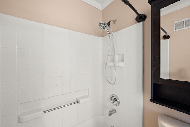 995 Serendipity Dr, Aurora, IL 60504 - bathroom with ornamental molding and shower / washtub combination