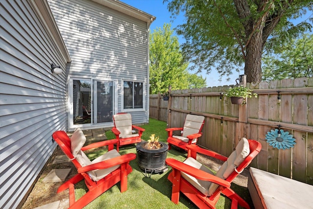 995 Serendipity Dr, Aurora, IL 60504 - view of patio with an outdoor fire pit