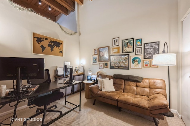 525 W Superior St Unit 224, Chicago, IL 60654 - carpeted office space featuring beamed ceiling and baseboards