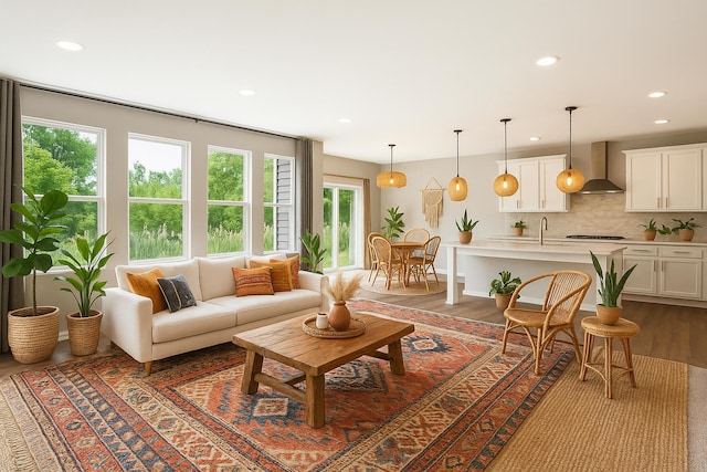 241 Stonington Dr, Bloomingdale, IL 60108 - living room with recessed lighting and wood finished floors