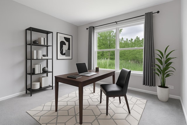 241 Stonington Dr, Bloomingdale, IL 60108 - office area featuring baseboards and light colored carpet