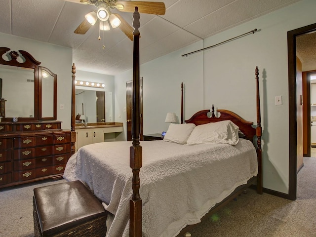 14624 Scarborough Ct S Unit G-1, Oak Forest, IL 60452 - carpeted bedroom featuring connected bathroom and a ceiling fan