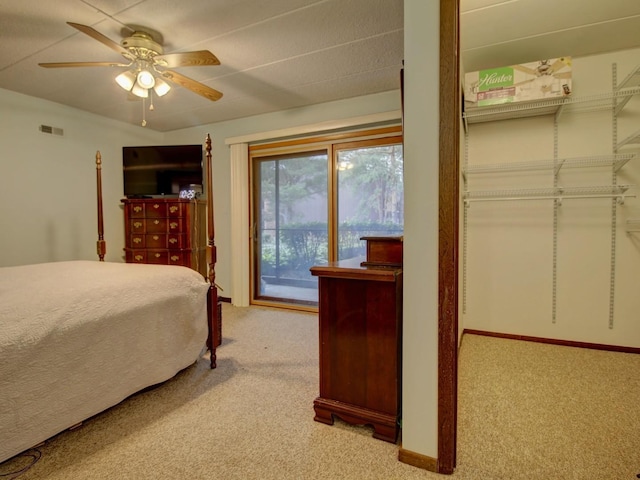 14624 Scarborough Ct S Unit G-1, Oak Forest, IL 60452 - bedroom with carpet floors, access to outside, and ceiling fan