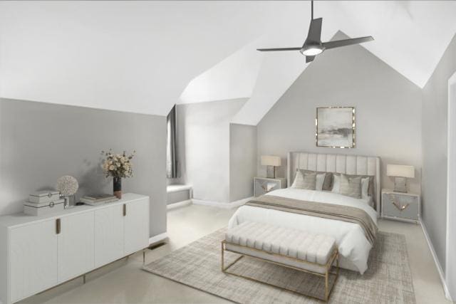 100 Homestead Dr, Wood Dale, IL 60191 - bedroom featuring vaulted ceiling and a ceiling fan