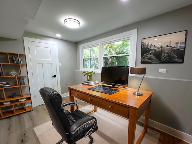 1813 218th Pl, Sauk Village, IL 60411 - office area with wood finished floors and recessed lighting