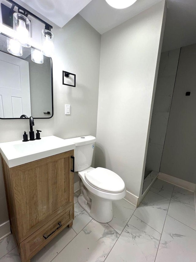 1813 218th Pl, Sauk Village, IL 60411 - full bathroom with marble look tiles, vanity, and a shower