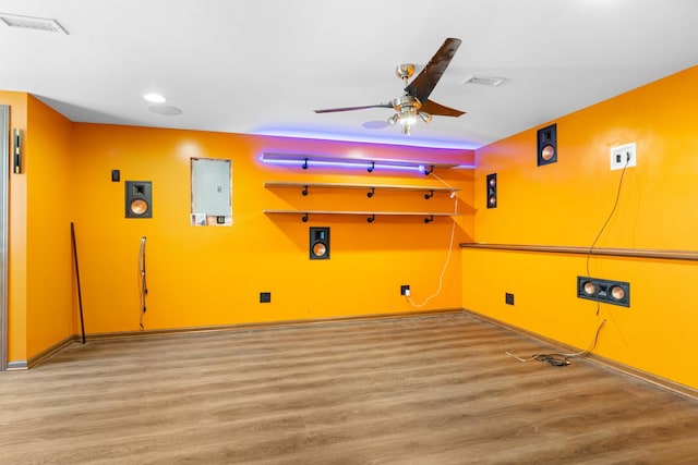 963 S Trainer Rd, Rockford, IL 61108 - spare room with a ceiling fan, wood finished floors, and recessed lighting