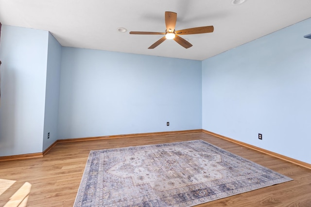 963 S Trainer Rd, Rockford, IL 61108 - spare room featuring ceiling fan, light wood-type flooring, and recessed lighting