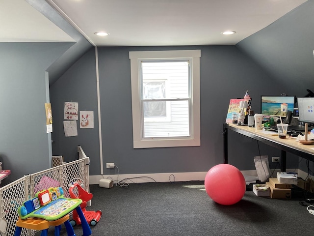 7814 S Trumbull Ave, Chicago, IL 60652 - bedroom with lofted ceiling, recessed lighting, and carpet floors