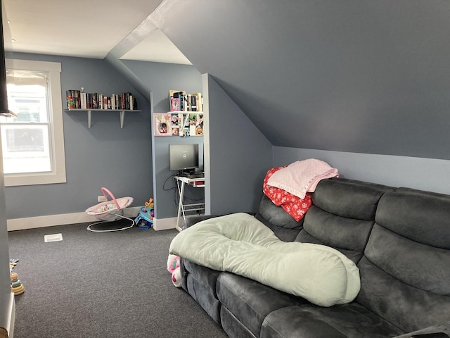 7814 S Trumbull Ave, Chicago, IL 60652 - carpeted bedroom with baseboards and vaulted ceiling
