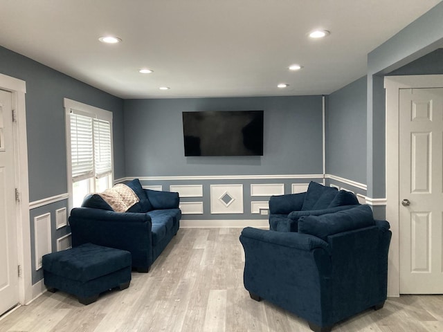 7814 S Trumbull Ave, Chicago, IL 60652 - living room with recessed lighting, light wood finished floors, and wainscoting