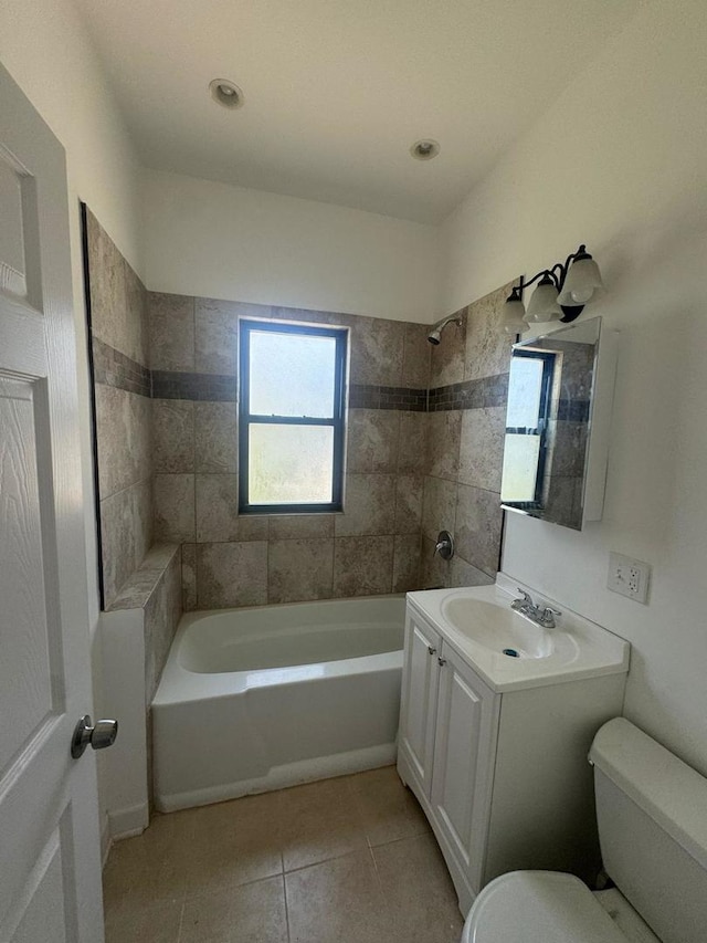 14040 Lincoln Ave, Dolton, IL 60419 - full bathroom with tile patterned floors, vanity, and  shower combination