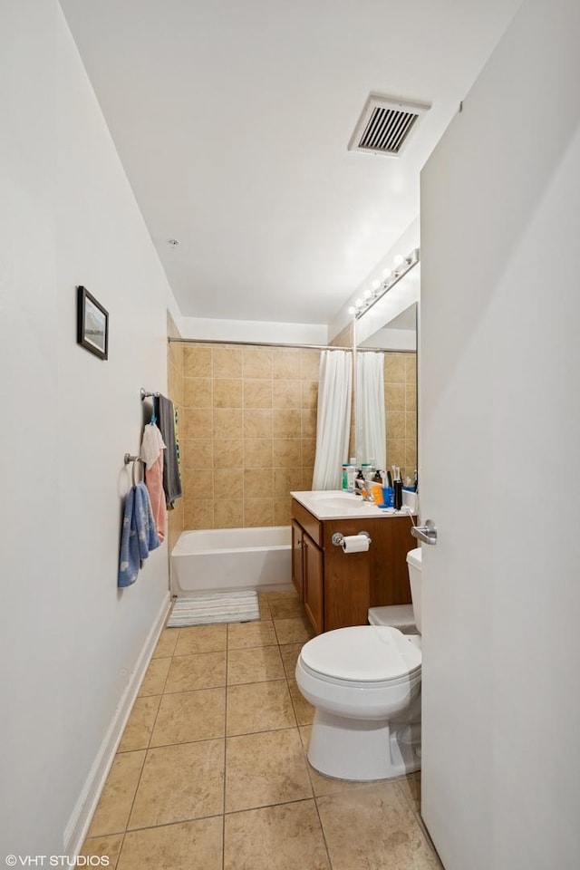 100 E 14th St Unit 1108, Chicago, IL 60605 - bathroom featuring vanity, tile patterned flooring, and shower / bath combination with curtain