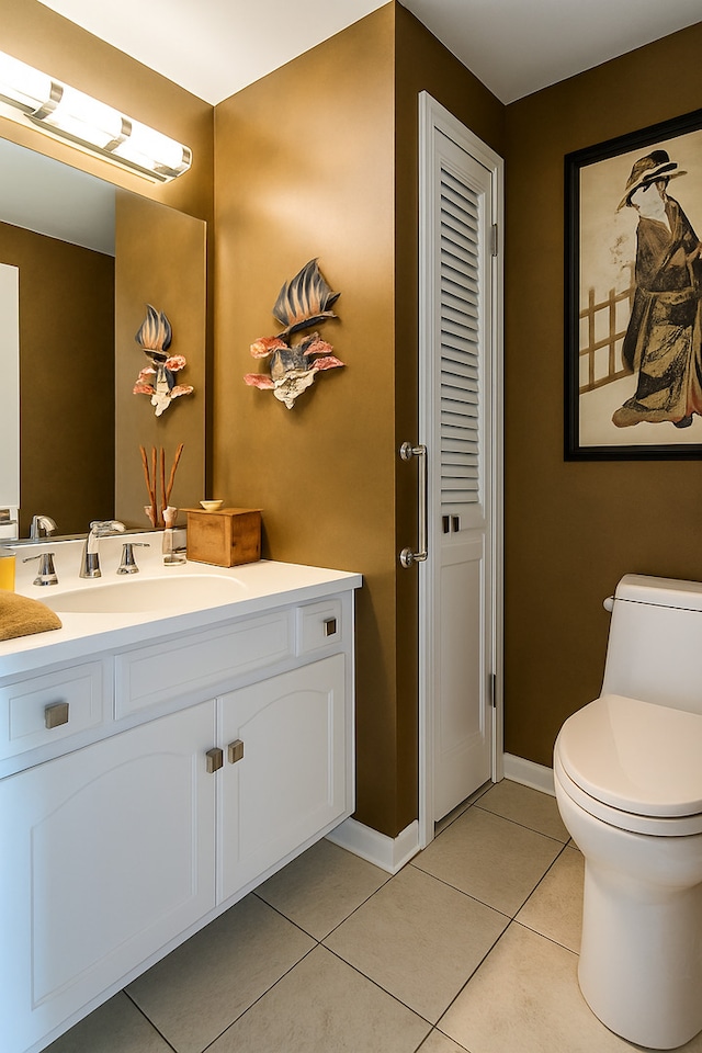 4049 Michelline Ln, Northbrook, IL 60062 - bathroom featuring vanity, tile patterned flooring, and a closet