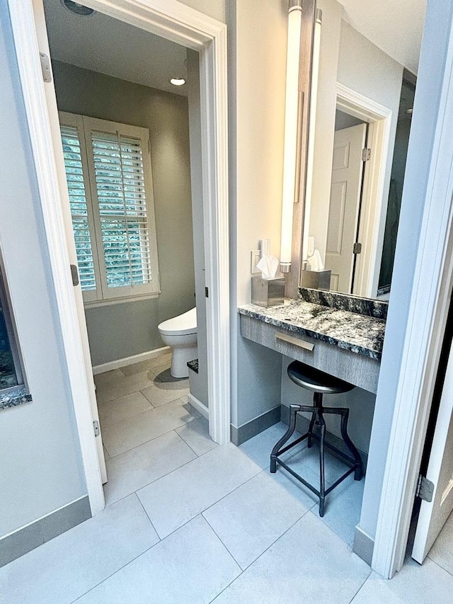 4049 Michelline Ln, Northbrook, IL 60062 - bathroom with toilet and tile patterned floors