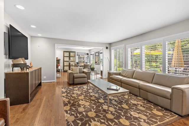 4049 Michelline Ln, Northbrook, IL 60062 - living area featuring wood finished floors and recessed lighting