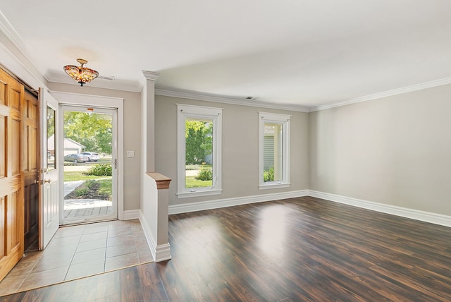 1479 Exeter Ct, Hoffman Estates, IL 60010 - foyer entrance with healthy amount of natural light, light wood-style flooring, and crown molding
