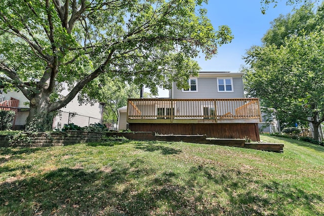 1479 Exeter Ct, Hoffman Estates, IL 60010 - rear view of house with a yard and a wooden deck