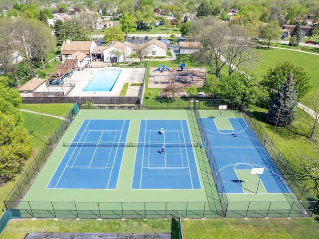 123 Acacia Cir Unit 414, Indian Head Park, IL 60525 - bird's eye view of a pool