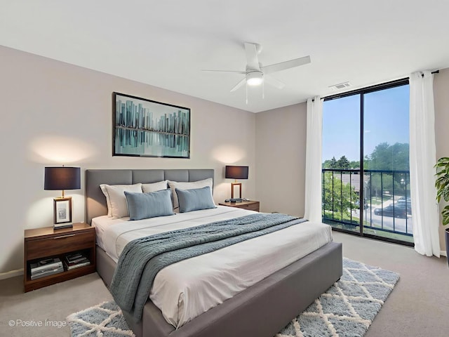 123 Acacia Cir Unit 414, Indian Head Park, IL 60525 - carpeted bedroom featuring a ceiling fan and expansive windows