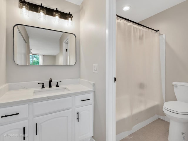 123 Acacia Cir Unit 414, Indian Head Park, IL 60525 - bathroom with vanity, shower / tub combo, and tile patterned floors