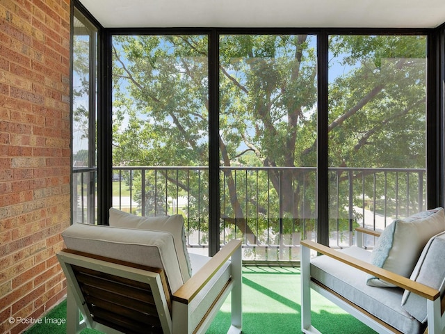 123 Acacia Cir Unit 414, Indian Head Park, IL 60525 - sunroom / solarium with brick wall