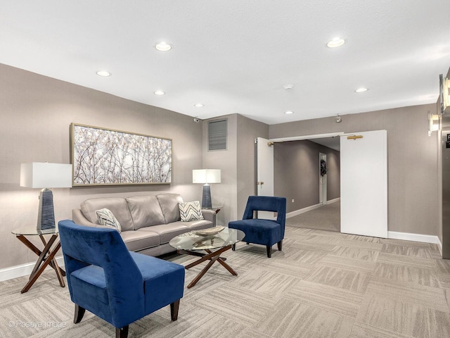 123 Acacia Cir Unit 414, Indian Head Park, IL 60525 - living room featuring recessed lighting and light carpet