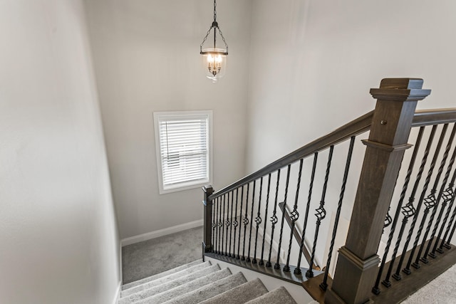 806 Cole Ln, Mahomet, IL 61853 - staircase with carpet flooring and baseboards