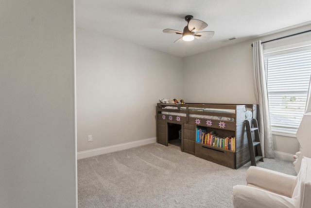 806 Cole Ln, Mahomet, IL 61853 - carpeted bedroom with baseboards and ceiling fan
