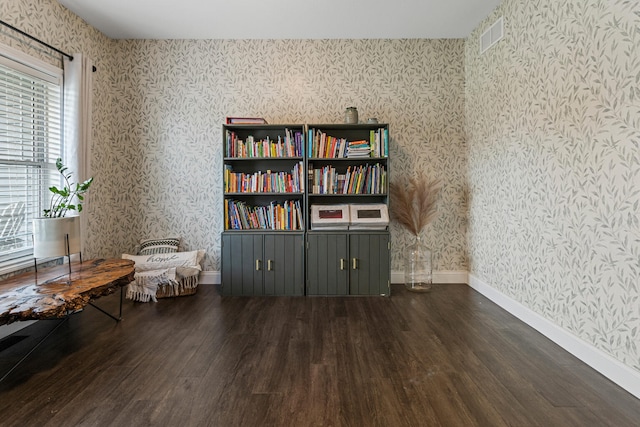 806 Cole Ln, Mahomet, IL 61853 - sitting room featuring wallpapered walls and wood finished floors