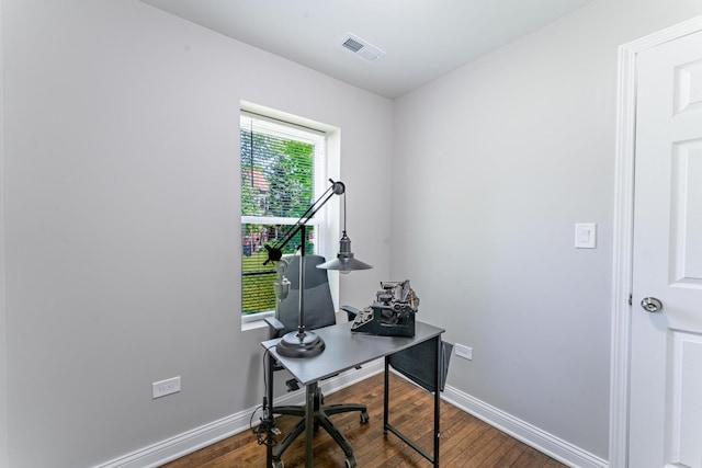 4438 S Knox Ave, Chicago, IL 60632 - office area featuring hardwood / wood-style floors and baseboards