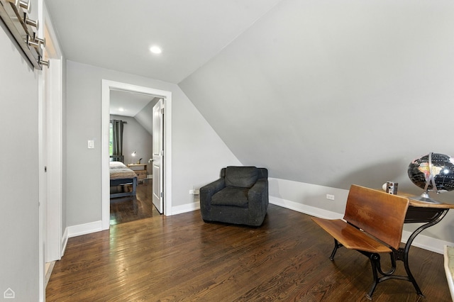 2314 N Mango Ave, Chicago, IL 60639 - sitting room with vaulted ceiling, wood finished floors, and recessed lighting