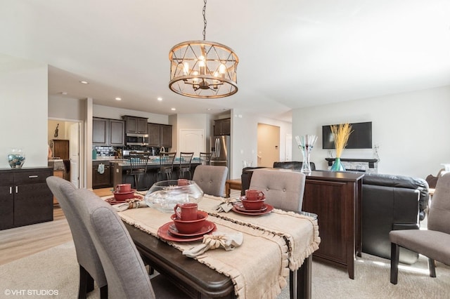 1029 Carolina Ct, Pingree Grove, IL 60140 - dining space featuring a chandelier and recessed lighting