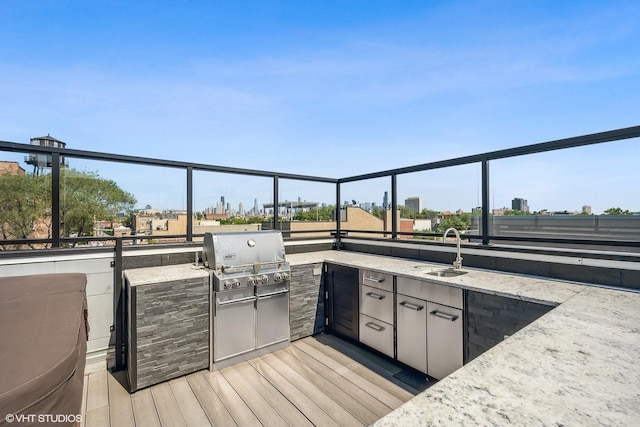 1547 N Wood St Unit 2, Chicago, IL 60622 - view of patio / terrace with a sink and an outdoor kitchen
