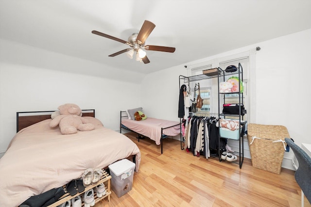 422 Locust St, Elgin, IL 60123 - bedroom with wood finished floors and ceiling fan