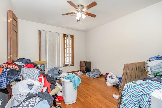 1717 Oak Lane Rd, Flossmoor, IL 60422 - bedroom featuring wood finished floors and ceiling fan