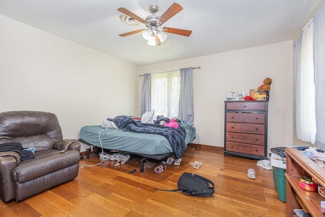 1717 Oak Lane Rd, Flossmoor, IL 60422 - bedroom with light wood-style floors and a ceiling fan
