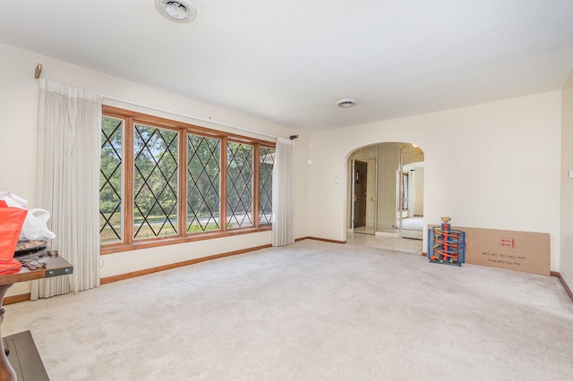 1717 Oak Lane Rd, Flossmoor, IL 60422 - spare room with arched walkways and light carpet
