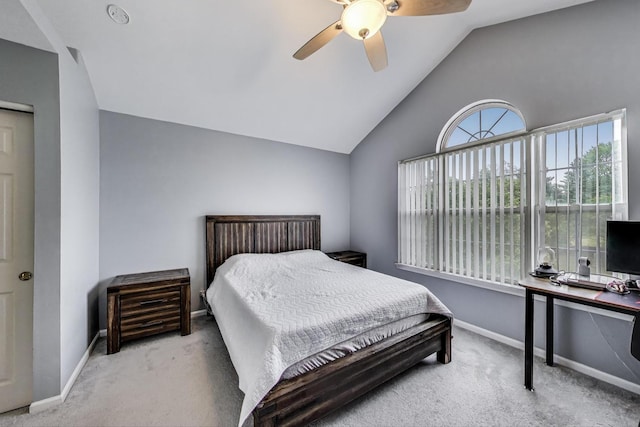 1996 Blackberry Ln, Hoffman Estates, IL 60169 - bedroom with carpet floors, vaulted ceiling, and a ceiling fan